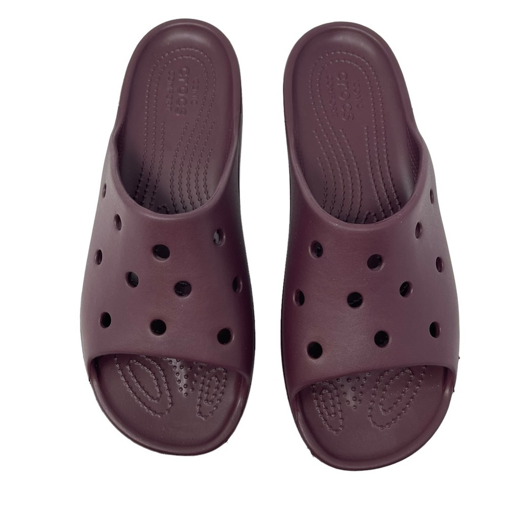 Crocs Women’s Size 9 Platform Slide sandals Dark Cherry comfortable shoes